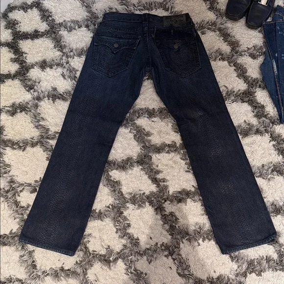 True Religion Men’s Snakeskin Indigo Jeans